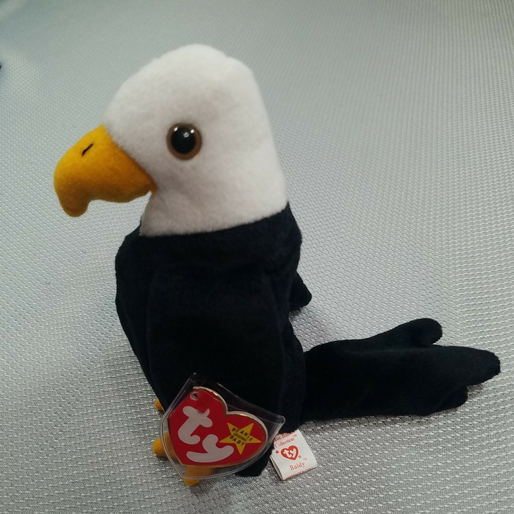 Ty Beanie Babies "Baldy" the Eagle P.V.C pellets 1996 Style 4074